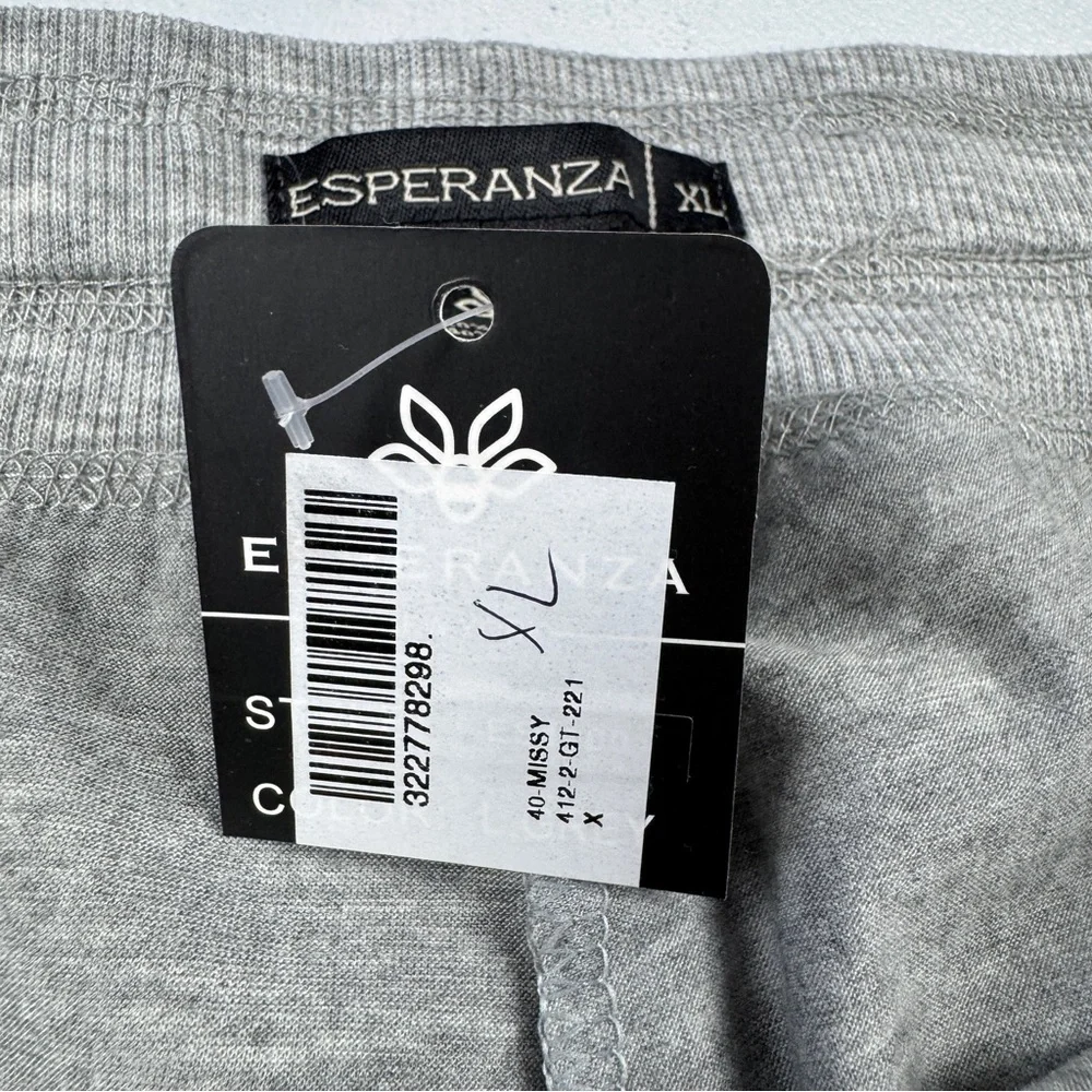 Esperanza Cargo Skirt Womens XL Heather‎ Gray Pull On Drawstring Pocket NWT